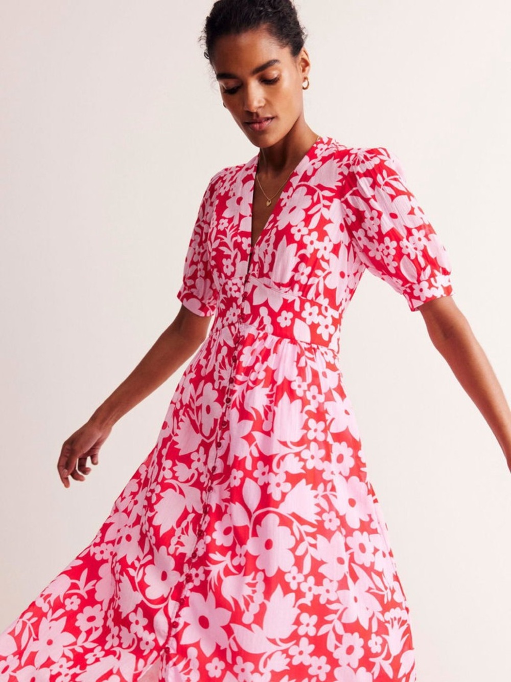 Elsa Crinkle Tulip Garden Midi Dress